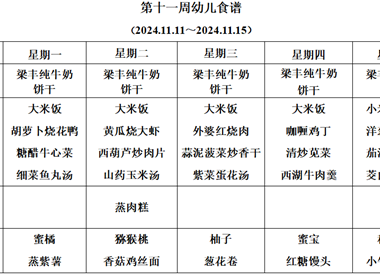 新塘幼儿园第十一周托班食谱