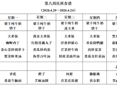 新塘幼儿园第八周托班食谱